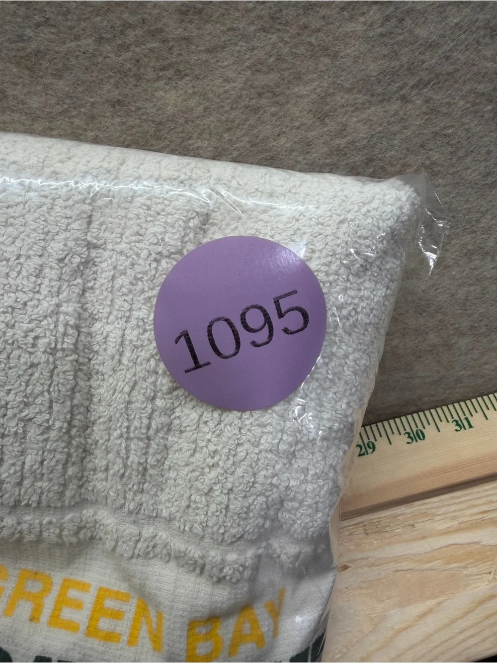 Vintage Green Bay Packers White Logo Hand Towel